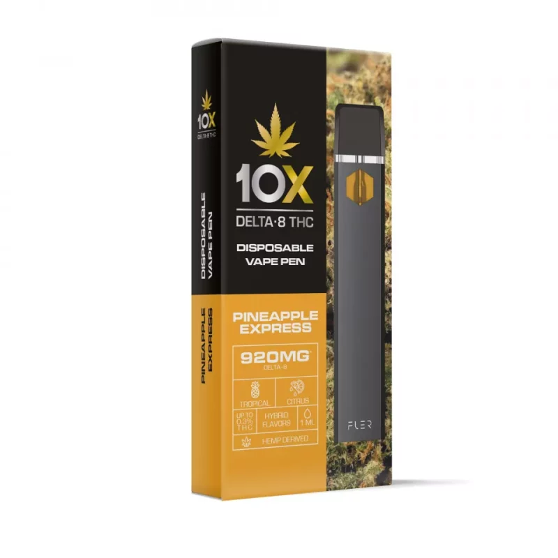 Buy Delta-8 Disposables Vapes Online Sydney 10X Delta-8 Disposable Vaping Pens in Pineapple Express contain 920mg of Delta-8 and a herbal Pineapple scent